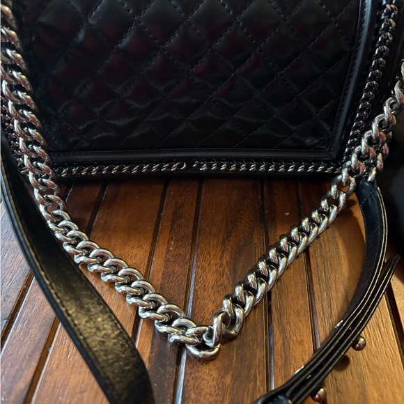 CHANEL Black Quilted Leather Boy Crossbody with Silver Hardware - Picture 2 of 11